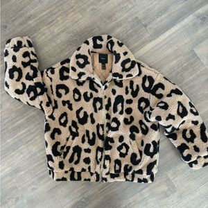 Leopard print Teddy Bear jacket